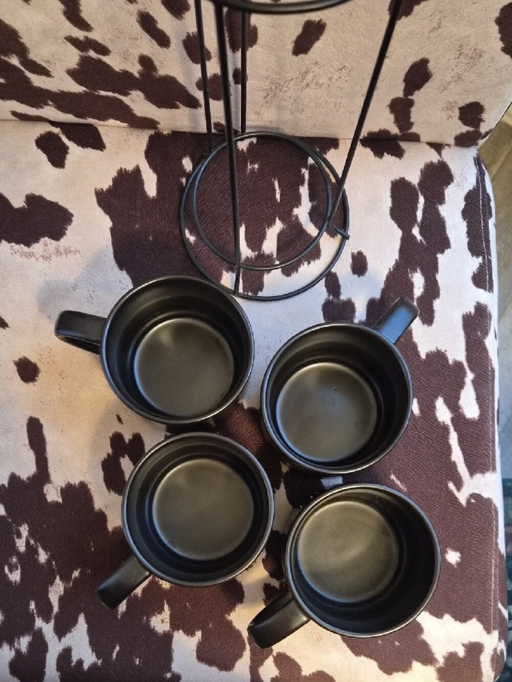 ⚡️RAE DUNN BUNDLE⚡️🖤🖤Black Stackable Coffee Mugs with Black Utensil Caddy🖤🖤 - Picture 12 of 12